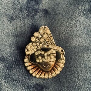 Vintage Silver Toned Harlequin Brooch